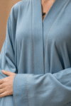 Comfy Abaya in premium TikTok fabric featuring a gown stripe open style for modern modest fashion and everyday comfort.