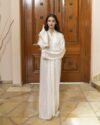 Minimalist Zari Abaya made from premium TikTok fabric with elegant zari lining for modern modest fashion and everyday comfort.