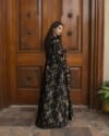 Back view of The Gold Aura black abaya